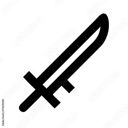 Vector art of simple sword icon symbol of strength, courage, and defense represents medieval warfare, fantasy, and historical weaponry