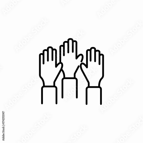 hands raised volunteer icon sign vector