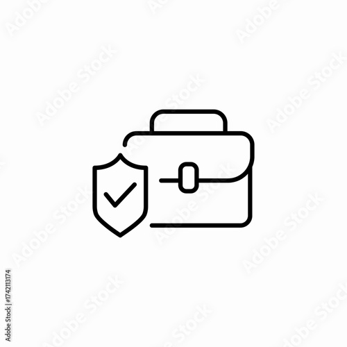 insured business briefcase icon sign vector