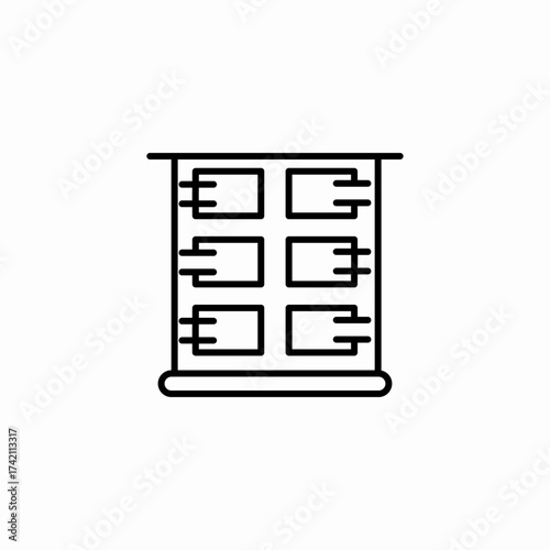 morgue storage refrigeration icon sign vector