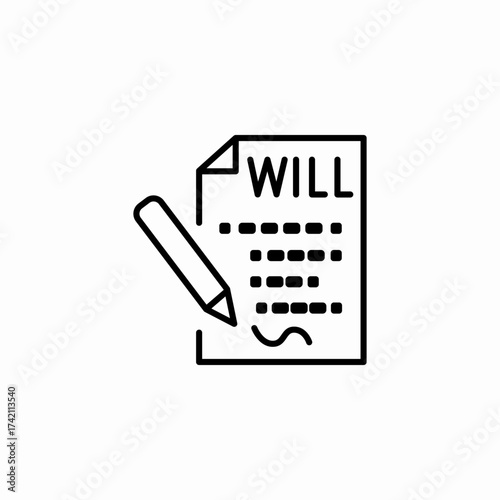 signing last will icon sign vector