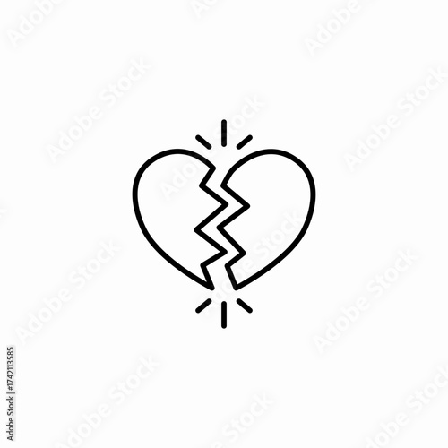 sorrow pain breakup icon sign vector