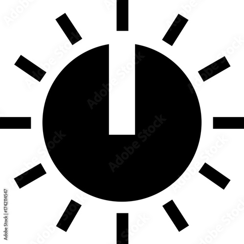 Volume Control Knob Icon Audio Adjustment Dial Vector of Sound Mixer, Music Equalizer, Tuning Button, Level Switch, Radio, Interface Symbol in Black Flat Style