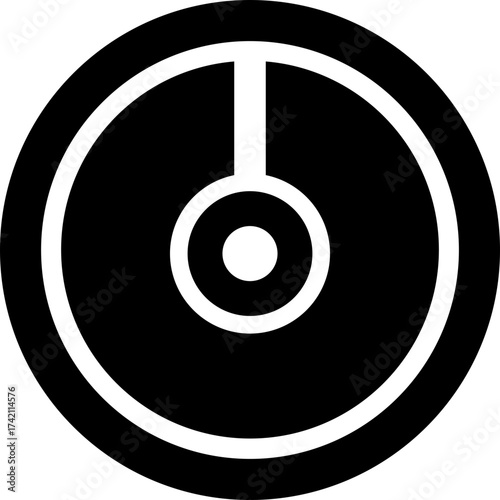 Volume Control Knob Icon Audio Adjustment Dial Vector of Sound Mixer, Music Equalizer, Tuning Button, Level Switch, Radio, Interface Symbol in Black Flat Style