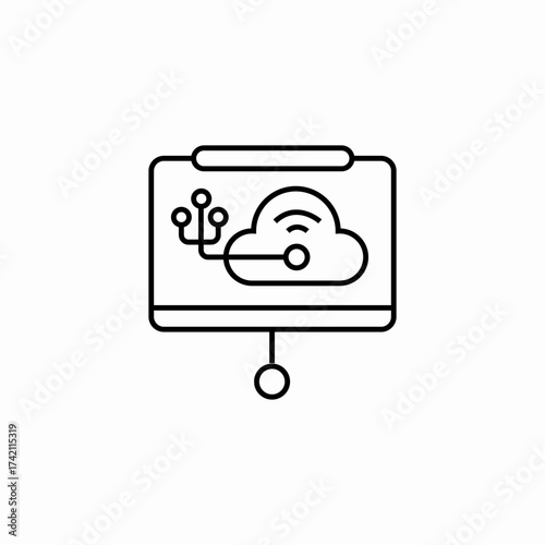 cloud network connection icon sign vector