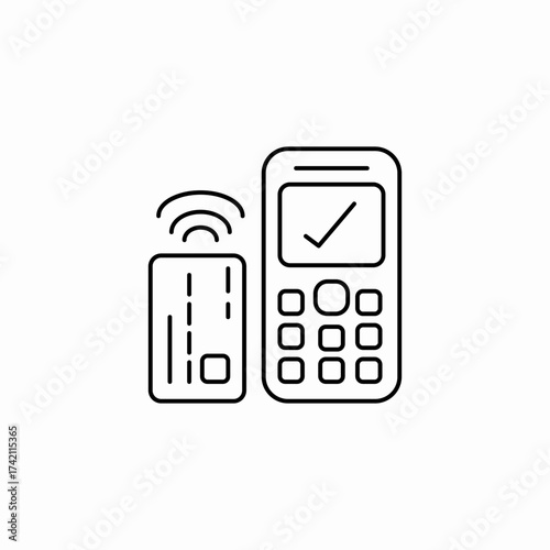contactless payment terminal icon sign vector