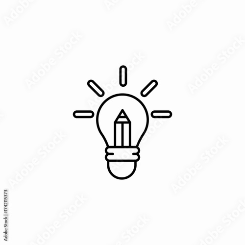 creative pencil lightbulb icon sign vector
