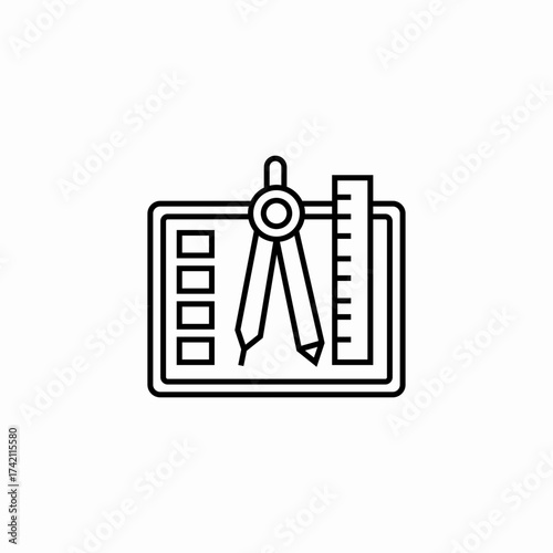 engineering drafting tools icon sign vector