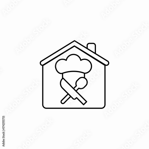 home cooking service icon sign vector