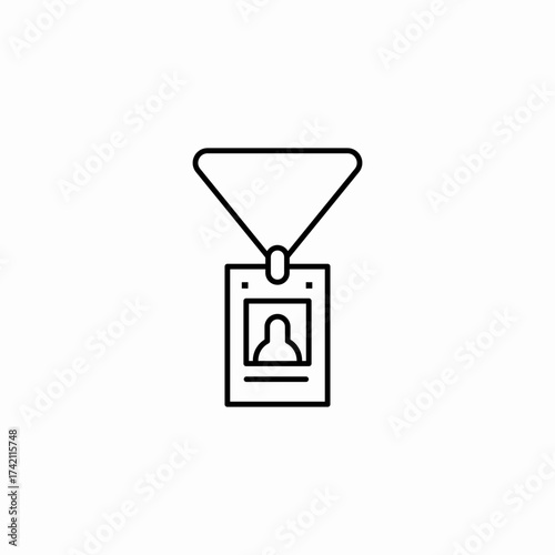 identity card badge icon sign vector