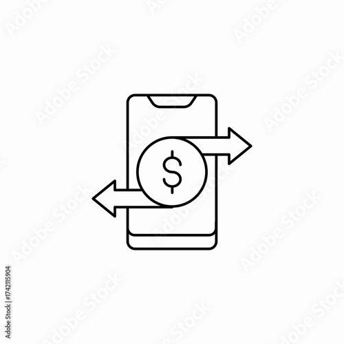mobile money transfer icon sign vector