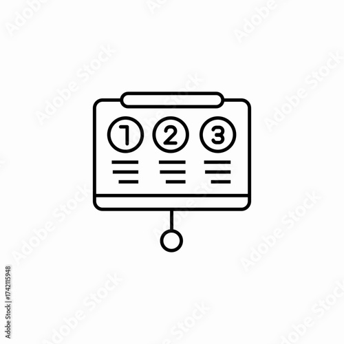 numbered list steps icon sign vector
