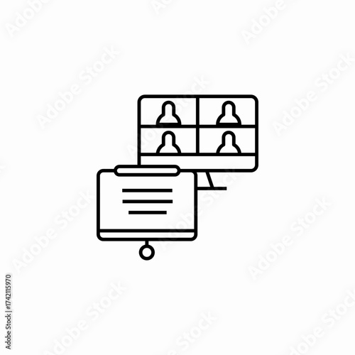 online meeting presentation icon sign vector
