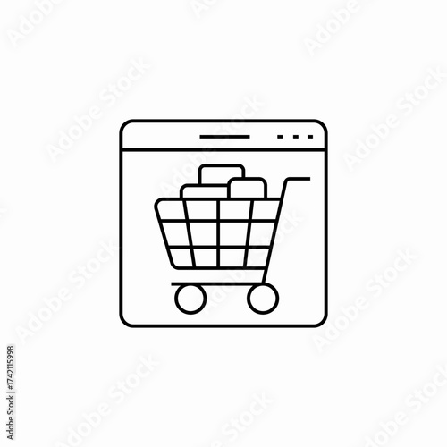 online shopping cart icon sign vector