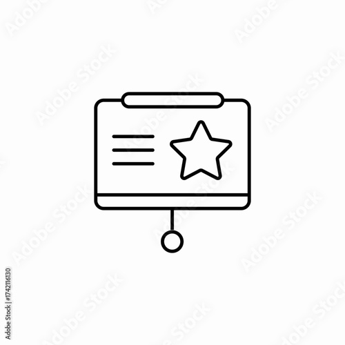 presentation star rating icon sign vector