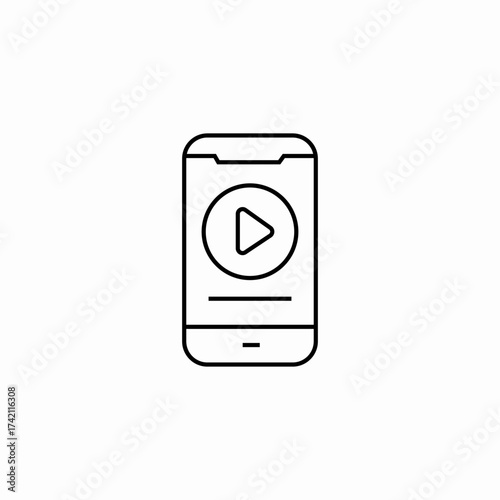 smartphone media playback icon sign vector