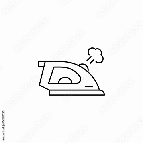 steam iron pressing icon sign vector