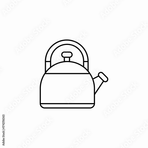 stovetop tea boiler icon sign vector