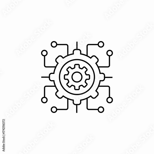 technology system integration icon sign vector