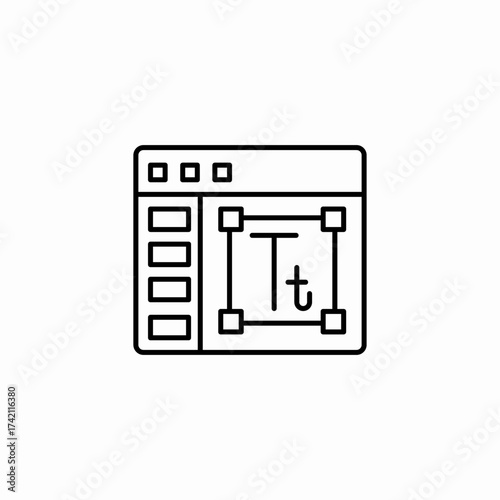 text font editor icon sign vector