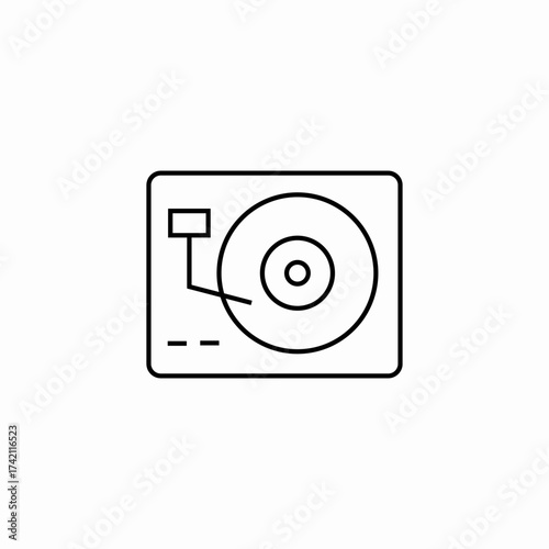 vinyl record player icon sign vector