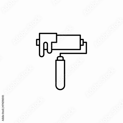 wet paint roller icon sign vector