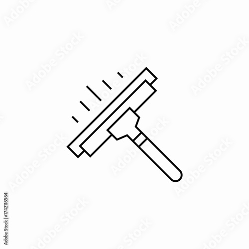 window squeegee washing icon sign vector