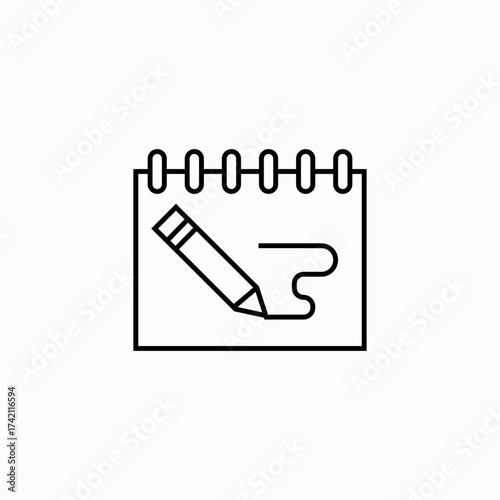 writing on notepad icon sign vector