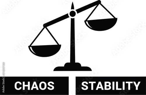 Chaos and stability balance concept vector stock illustration editable stock