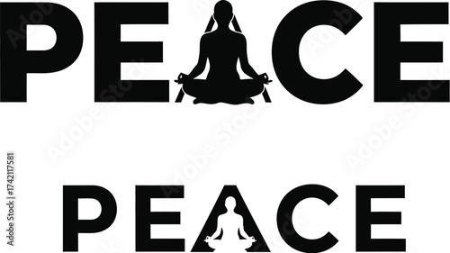 Find peace through yoga and meditation for inner calm and zen editable stock