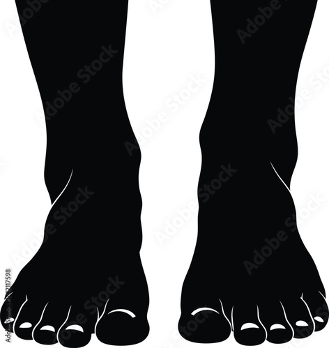 Foot care black and white feet toes pedicure health wellbeing editable stock