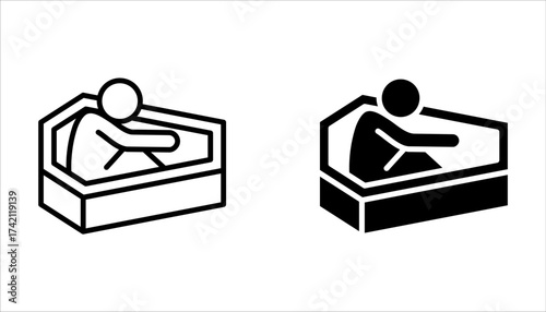 Coffin icon set. Grave symbol. halloween concept on white background