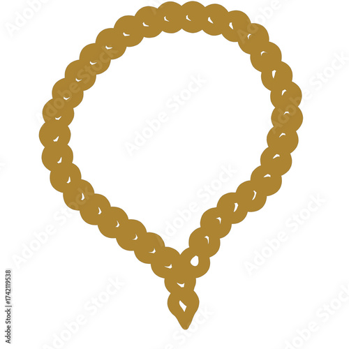 heart made of golden beads