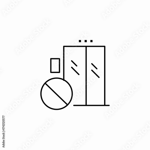 elevator is forbidden icon sign vector
