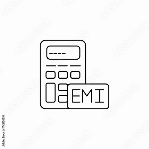 emi loan calculator icon sign vector