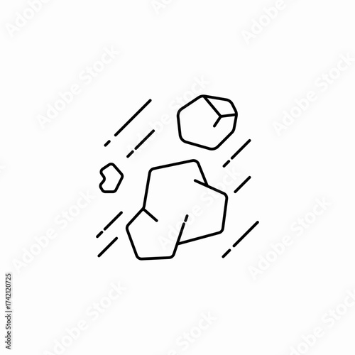 falling rocks debris icon sign vector