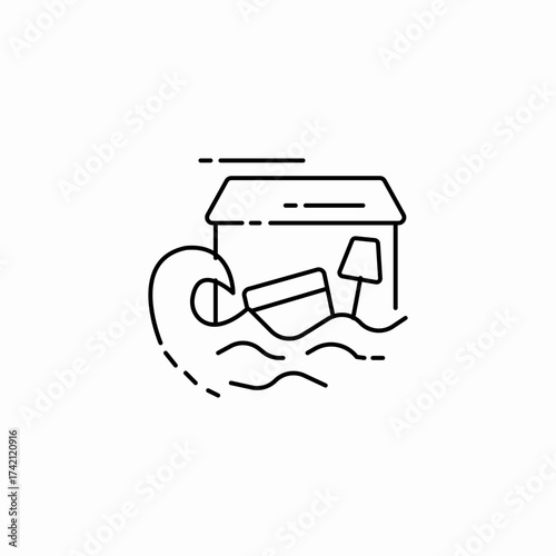 flood water damage icon sign vector
