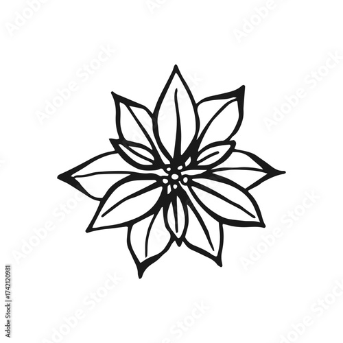 Christmas elements. Hand drawn vector illustration.