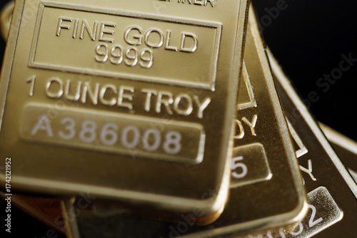 Gold bars 999 pure precious metal assets for money investing