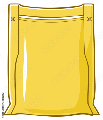 Blank Yellow Resealable Stand Up Pouch Packaging Vector Illustration Mockup