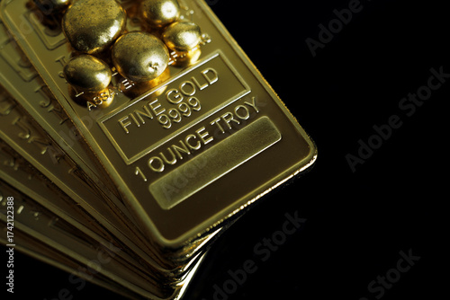 Gold bars 999 pure precious metal assets for money investing
