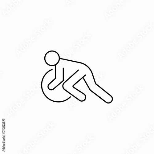 physical therapy floor icon sign vector