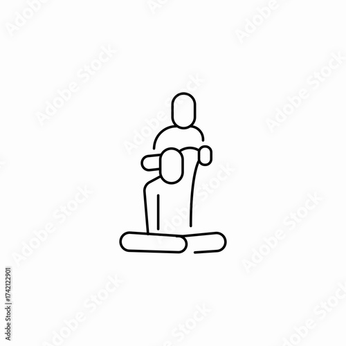 seated back massage icon sign vector