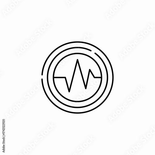 seismic wave monitor icon sign vector