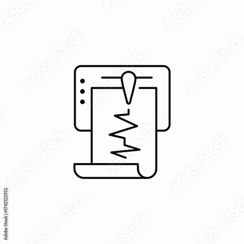 seismograph recording quake icon sign vector