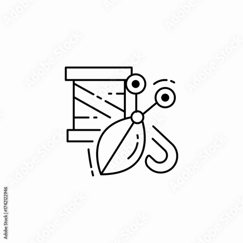sewing spool scissors icon sign vector