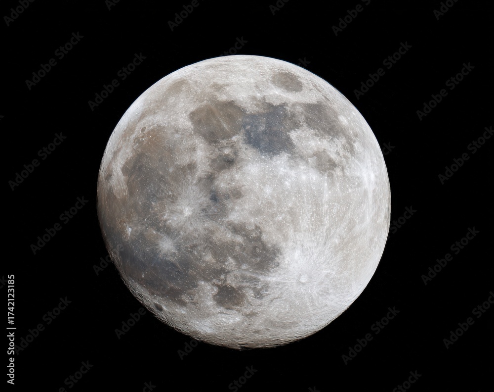 Obraz premium A full moon is shining very brightly in the night sky tonight