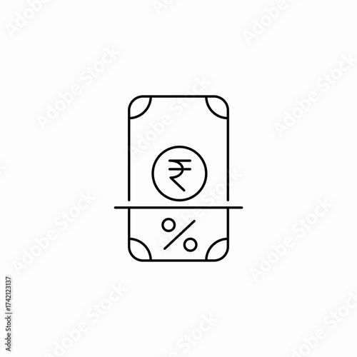 tax rate money icon sign vector