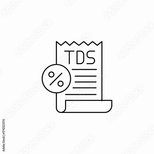tds tax deduction icon sign vector