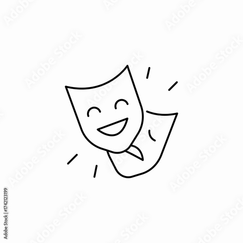 theatre comedy masks icon sign vector